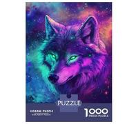 Puzzle De 1000 Pièces pour Adolescents Galactic Wolf Glow -2 Puzzles pour Adolescents, Jouets Anti-Stress, Assemblage De Motifs, Défi Éducatif 38x26cm/1000pcs