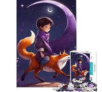 Puzzle de 1000 pièces pour Adolescents Garçon chevauchant Un Renard au Clair de Lune Jeu Manuel éducatif et Stimulant idéal pour développer l'analyse et la logique (Dimensions 38x26cm)