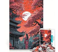 Puzzle de 1000 pièces pour Adolescents Geisha Devant Un Temple, Jeu Pratique, Assemblage de Motifs, Cadeau Unique pour Un Anniversaire ou Noël 50x75cm