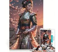 Puzzle de 1000 pièces pour Adolescents, Geisha et Fleurs de Cerisier, Jeu Pratique, Assemblage de Motifs, Cadeau Unique pour Un Anniversaire ou Noël 50x75cm