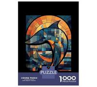 Puzzle De 1000 Pièces pour Adolescents Geometric Whale Animal Puzzle Anti-Stress, Amusant Et Original, Cadeau Unique pour Un Anniversaire Ou Noël 38x26cm/1000pcs