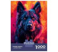 Puzzle De 1000 Pièces pour Adolescents German Shepherd Mix Pop Art Style Portrait Casse-tête pour Adultes - Jeu De Réflexion - Décoration Parfaite - Difficile Et Stimulant 70x50cm/1000pcs