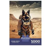 Puzzle De 1000 Pièces pour Adolescents German Shepherd on Mars Puzzle Adulte Jeux Amusants Cadeaux pour Femmes Cadeaux d'anniversaire Et De Noël Uniques 38x26cm/1000pcs