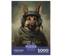 Puzzle De 1000 Pièces pour Adolescents German Shepherd Soldier Puzzle pour Adultes - Jouet Anti-Stress - Améliore La Mémoire - Défi Éducatif 38x26cm/1000pcs