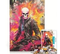 Puzzle de 1000 pièces pour Adolescents Ghost Rider, Jeu Manuel, défi Difficile, Cadeau d'anniversaire Unique 38x26cm