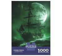 Puzzle De 1000 Pièces pour Adolescents Ghost Ship in The Storm Puzzle pour Adultes Jouets Anti-Stress Cadeau d'anniversaire Cadeaux De Noël 52x38cm/1000pcs