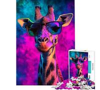 Puzzle de 1000 pièces pour Adolescents Girafe au Regard néon Jeu de réflexion Difficile et Stimulant (38x26cm)