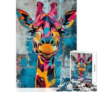 Puzzle de 1000 pièces pour Adolescents Girafe Expressive Jeu Relaxant pour Toute la Famille décoration pour Toute la Famille (38x52cm)
