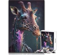 Puzzle de 1000 pièces pour Adolescents - Girafe - Mythique - Parfait - Calme et détente - Loisirs - Découpe Nette et régulière - Dimensions:38x52cm