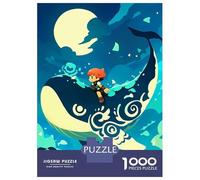 Puzzle De 1000 Pièces pour Adolescents Girl Riding Whale Puzzle Anti-Stress, Amusant Et Original, Cadeau Unique pour Un Anniversaire Ou Noël 70x50cm/1000pcs