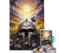 Puzzle de 1000 pièces pour Adolescents Gloire oubliée ︰ Sentinelle d'argent au Milieu des Fleurs Sauvages Jeux de détente pour Toute la Famille pour stimuler Le Cerveau (38x26cm)