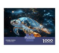 Puzzle De 1000 Pièces pour Adolescents Glowing Sea Turtle in Dark Water Puzzles pour Adultes Anti-Stress Stimulant À Compléter Cadeaux d'anniversaire Et Cadeaux Uniques 52x38cm/1000pcs