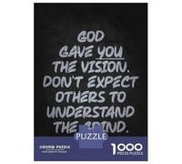 Puzzle De 1000 Pièces Pour Adolescents God Gave You The Vision - Christian Hustle Quote Puzzles Pour Adultes - Jeu Manuel - Décoration Intérieure - Cadeaux Uniques Pour Anniversaire Et Noël 70x50cm/10