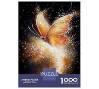 Puzzle De 1000 Pièces pour Adolescents Golden Butterfly with Sparkling Trail Puzzles pour Adultes Jeux De Détente Vacances À La Maison Passer Le Temps Défi À Compléter 52x38cm/1000pcs
