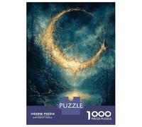 Puzzle De 1000 Pièces Pour Adolescents Golden Crescent Moon Over Lake Kintsugi Fantasy Art Puzzles Pour Adolescents - Jeu Manuel - Une Œuvre D'art - Cadeaux Uniques Pour Un Anniversaire Ou Noël 38x26c