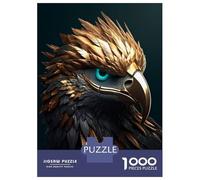 Puzzle De 1000 Pièces pour Adolescents Golden Eagle in Black Puzzles pour Adultes Jeux De Détente Vacances À La Maison Passer Le Temps Défi À Compléter 38x26cm/1000pcs