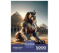 Puzzle De 1000 Pièces pour Adolescents Golden Egyptian Sphinx Statue Puzzles pour Adultes, Jeu Familial Difficile, Défi Idéal comme Cadeau 70x50cm/1000pcs