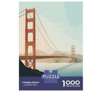 Puzzle De 1000 Pièces pour Adolescents Golden Gate Bridge and Cable Car Puzzles pour Adolescents, Jouets À Monter Soi-même, Découpe De Précision, Cadeaux De Noël Et d'anniversaire 38x26cm/1000pcs