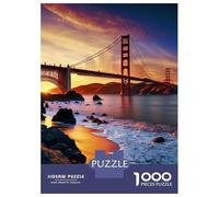 Puzzle De 1000 Pièces pour Adolescents Golden Gate Bridge Casse-tête pour Adolescents - Jeu Difficile Et Stimulant - Cadeau 52x38cm/1000pcs