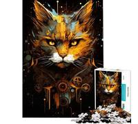 Puzzle de 1000 pièces pour Adolescents Golden Machine Cat Stimule Le Cerveau pour Les Femmes et Les familles À partir de 14 Ans Jeu de Puzzle (38x52cm)