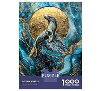Puzzle De 1000 Pièces pour Adolescents Golden Majesty of The Waves Puzzle pour Adultes Jeu Manuel Défi Difficile Est Idéal comme Cadeau 52x38cm/1000pcs
