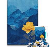 Puzzle de 1000 pièces pour Adolescents Golden Rose Blue Mountain Hand Speed Race 14+ - Jeu de Puzzle Impossible - Dimensions : 50x75cm