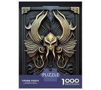 Puzzle De 1000 Pièces pour Adolescents Golden Skull Kraken Puzzle pour Adultes, Jouet Anti-Stress, Cadeau d'anniversaire, Activités Amusantes À La Maison, 52x38cm/1000pcs