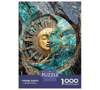 Puzzle De 1000 Pièces pour Adolescents Golden Sun and Moon Kintsugi Art Puzzles pour Adultes Découpe De Précision Stimule Le Cerveau Jeu Amusant Et Stimulant pour Toute La Famille 52x38cm/1000pcs