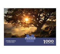 Puzzle De 1000 Pièces pour Adolescents Golden Sunset Tree Landscape Puzzles pour Adultes Jeux Relaxants Découpe De Précision Cadeaux De Noël Et d'anniversaire 70x50cm/1000pcs