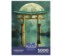Puzzle De 1000 Pièces pour Adolescents Golden Torii Gate Under Moon Puzzle Anti-Stress, Amusant Et Original, Cadeau Unique pour Un Anniversaire Ou Noël 70x50cm/1000pcs