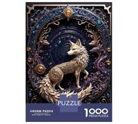 Puzzle De 1000 Pièces pour Adolescents Golden White Fox Steampunk Puzzle pour Adultes - Jouet Anti-Stress - Améliore La Mémoire - Défi Éducatif 38x26cm/1000pcs
