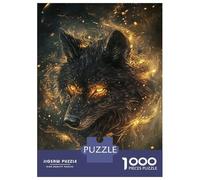 Puzzle De 1000 Pièces pour Adolescents Golden Wolf Mystique -1 Casse-tête pour Adolescents - Jeu Difficile Et Stimulant - Cadeau 38x26cm/1000pcs