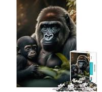 Puzzle de 1000 pièces pour Adolescents Gorille Léopard avec Petit Jeu Familial Défi cérébral et intellectuel Jouet addictif Cadeau d'art Activités familiales (Dimensions 38x26cm)