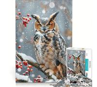 Puzzle de 1000 pièces pour Adolescents, Grand-duc d'Amérique, Décoration Murale, Idéal pour s'occuper Pendant Les Vacances, Renforcer l'amour Entre Les Couples 38x26cm