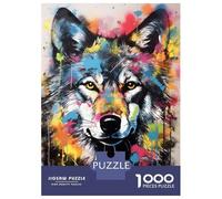 Puzzle De 1000 Pièces pour Adolescents Gray Wolf Banksy Graffiti Puzzle Anti-Stress, Amusant Et Original, Cadeau Unique pour Un Anniversaire Ou Noël 70x50cm/1000pcs