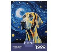 Puzzle De 1000 Pièces pour Adolescents Great Dane Dog Van Gogh Puzzles pour Adultes Jeu Manuel Découpe De Précision pour Les Jeux 70x50cm/1000pcs
