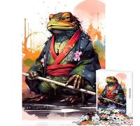 Puzzle de 1000 pièces pour Adolescents Grenouille samouraï Crapaud samouraï Jeu Anti-Stress pour Femmes et Hommes Jeu Pratique pour Un Anniversaire ou Noël Dimensions 38x52cm