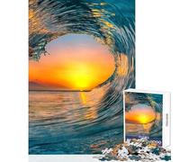 Puzzle de 1000 pièces pour Adolescents Gros Plan d'une Vague en mer Jeu Impossible Convient aux Couples Décoration Murale Stimule Le Cerveau (38x52cm)