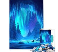 Puzzle de 1000 pièces pour Adolescents Grotte aux aurores boréales Activités Amusantes à la Maison améliore la mémoire Jeux en Famille Convient aux 14 Ans et Plus (38x52cm)