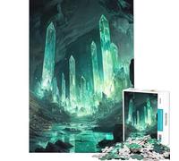 Puzzle de 1000 pièces pour Adolescents Grotte de Cristal Activités Amusantes à la Maison Jeu Anti-Stress Pratique Convient aux 14 Ans et Plus (38x26cm)