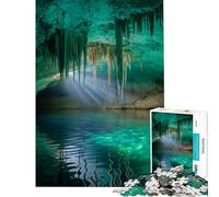 Puzzle de 1000 pièces pour Adolescents Grotte sous-Marine avec Stalactites et lumière Aide à exercer Le Cerveau l'analyse et la logique Jeu éducatif pour Les 14 Ans et Plus (50x75cm)