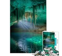 Puzzle de 1000 pièces pour Adolescents Grotte sous-Marine avec Stalactites et lumière Défi éducatif et Stimulant Jeu Amusant Convient aux Personnes de 14 Ans et Plus (38x52cm)