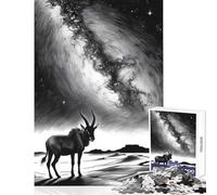 Puzzle de 1000 pièces pour Adolescents Guanaco sous la Voie lactée Jeu éducatif et Amusant Cadeau Original Jeu Impossible Renforce l'amour de Couple Dimensions 38x26cm