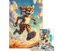 Puzzle de 1000 pièces pour Adolescents Guépard en Pleine Course Idéal pour Un Anniversaire ou Noël Jeu éducatif Amusant et Humoristique pour Les 14 Ans et Plus Dimensions 50x75cm