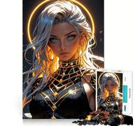 Puzzle de 1000 pièces pour Adolescents Guerrier céleste à Aura Lumineuse Jeu de logique aux Contours Nets Cadeau d'anniversaire Artistique (38x26cm)