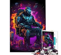 Puzzle de 1000 pièces pour Adolescents Guerrier Cyberpunk sur trône Jeu éducatif et Pratique d'apprentissage d'analyse et de logique Idée Cadeau (Dimensions 38x52cm)