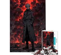 Puzzle de 1000 pièces pour Adolescents Guerrier de l'Apocalypse Cramoisi Légende Sombre de l'anime Défi éducatif Jeu de réflexion Difficile et Stimulant pour Les 14 Ans et Plus (50x75cm)