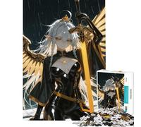 Puzzle de 1000 pièces pour Adolescents Guerrier Elfe ailé avec épée Jeu Amusant et addictif pour cultiver la Patience pour Femmes et Hommes Amusant et Humoristique (50x75cm)