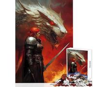 Puzzle de 1000 pièces pour Adolescents Guerrier et Loup Art numérique Jeu à Monter soi-même Idée Cadeau Activité Manuelle Amusante à la Maison Dimensions 50x75cm