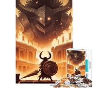 Puzzle de 1000 pièces pour Adolescents Guerrier Face à Un démon Colossal - Activités ludiques et éducatives à la Maison - Jouet éducatif pour Les 14 Ans et Plus (38x26cm)